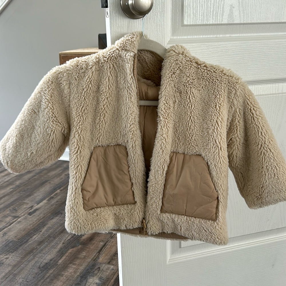 Excellent Condition Zara Toddler Girls Soft Reversible Coat Size 3-4